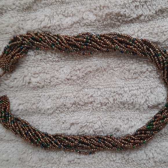 Earthtone beaded multistrand necklace - Picture 4 of 4